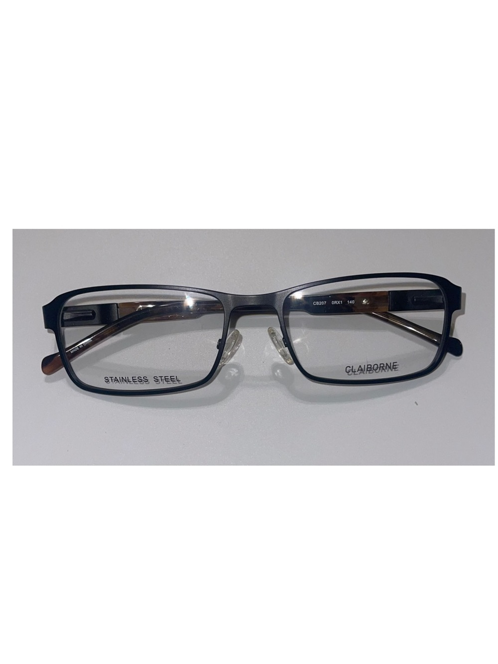 NWOT Claiborne Men's Black Rectangular Optical Frames CB207 0RX1